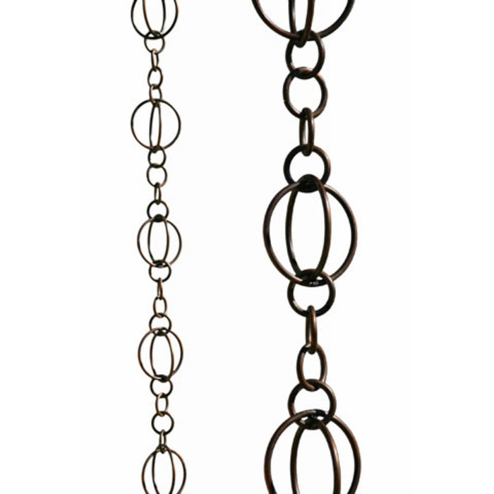 Patina Products Antique Copper Life Circles Rain Chain-Half Length R256H