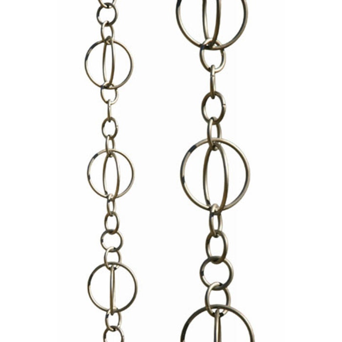 Patina Products Brushed Stainless Life Circles Rain Chain-full length R263