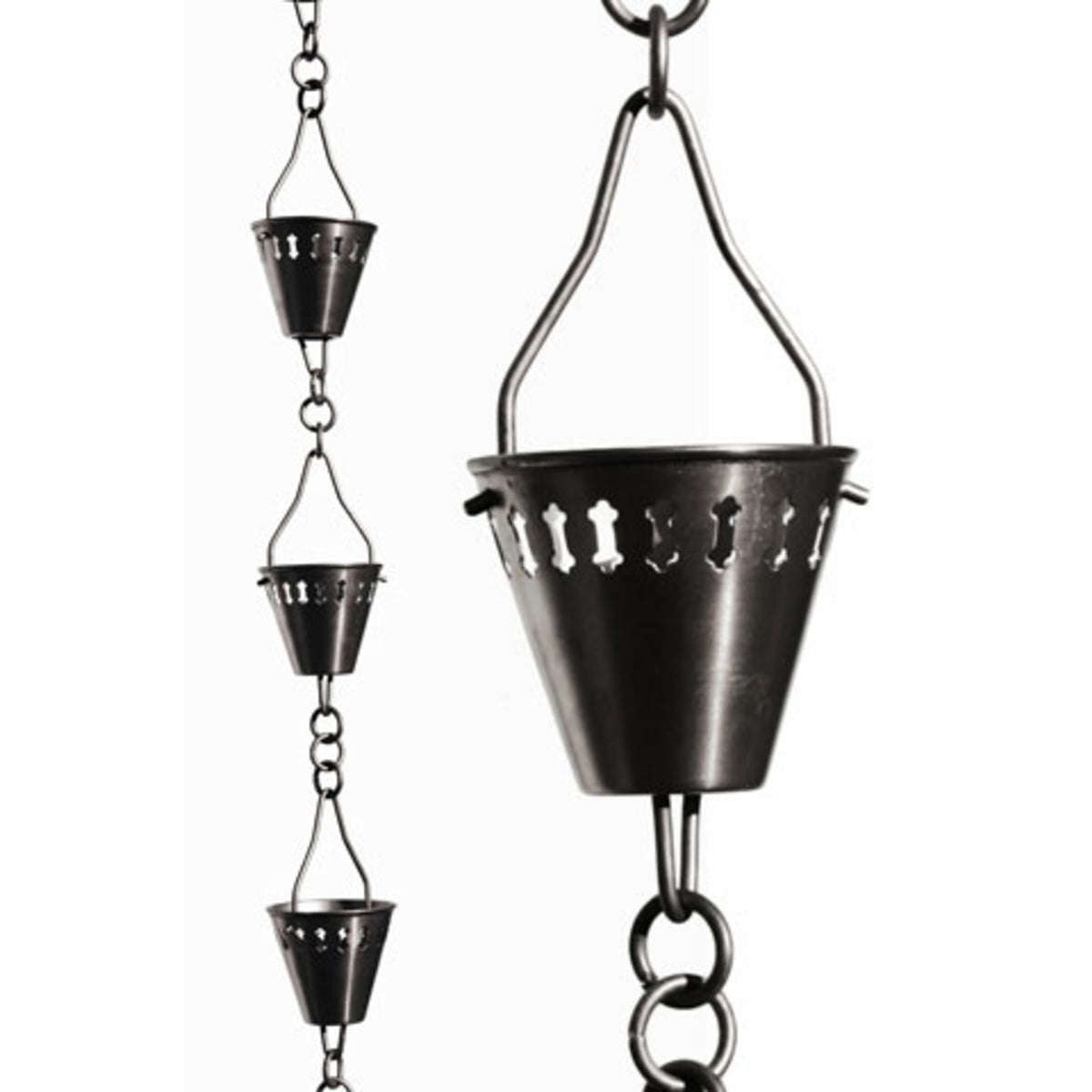 Patina Products Brushed Stainless Shade Cup Rain Chain-Half Length R26 ...