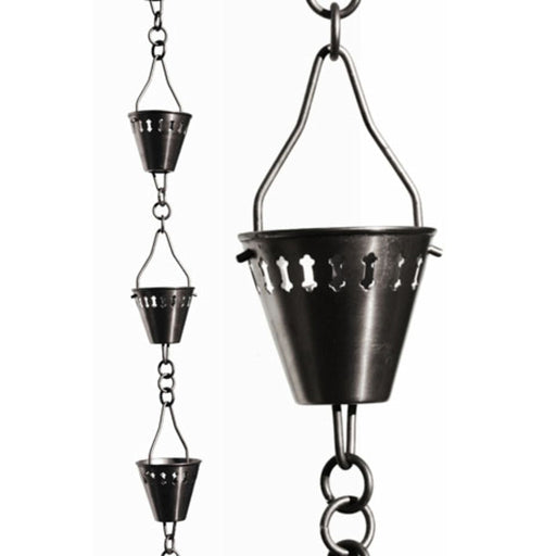 Patina Products Brushed Stainless Shade Cup Rain Chain-Half Length R264H