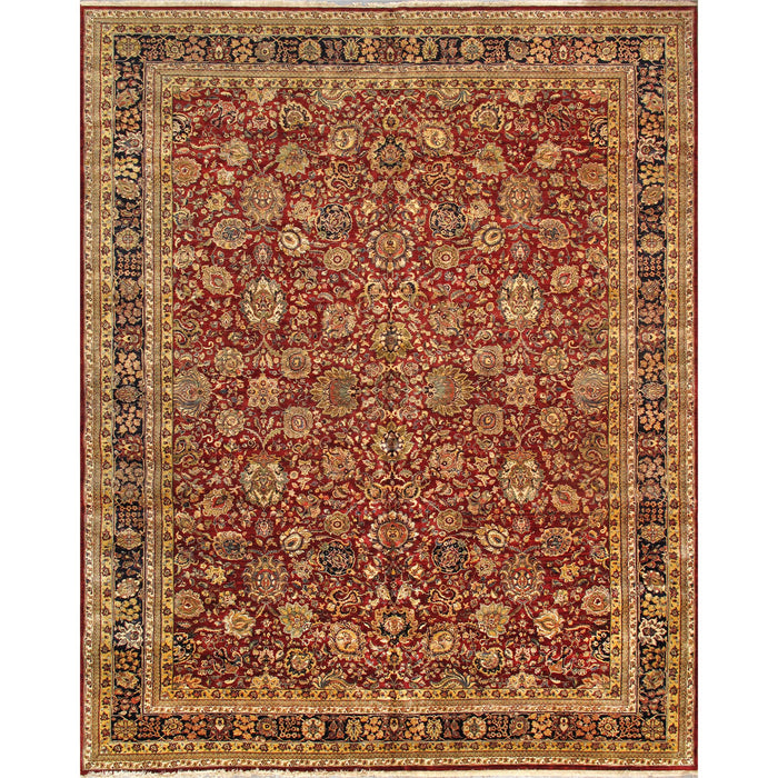 Pasargad Home Agra Collection Hand-Knotted Lamb's Wool Area Rug-12' 1" X 15' 1", Red PH-338 12X15
