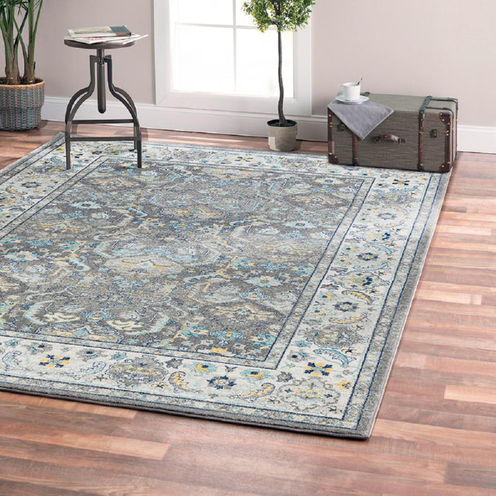 Pasargad Home Chelsea Luxury Power Loom Abstract Area Rug- 8' 0" X 10' 0" Grey rc-5587gw 8x10