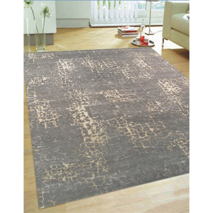 Pasargad Home Modern Collection Hand-Knotted Silk & Wool Area Rug- 8' 1" X 10' 1" REF-2B 8X10