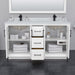 Wyndham Collection Strada 60 Inch Double Bathroom Vanity in White, No Countertop, No Sink