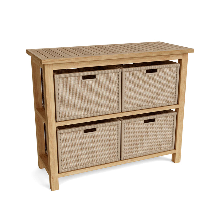 Anderson Teak Towel Console w/ 2 Shelves Table SPA-4720