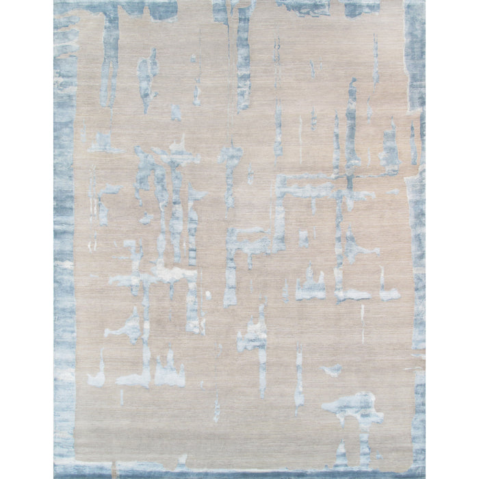 Pasargad Home Modern Collection Hand-Knotted Silk & Wool Area Rug- 9' 0" X 12' 0" SPRIL-3-2B