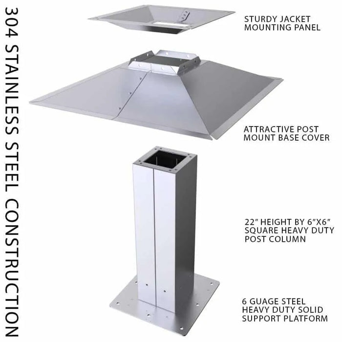 Sunstone 22-1/2″H Post fixture mount for grill jacket SUNJKPOST