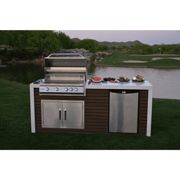 KoKoMo Classic Shiplap Outdoor Kitchen KoKoMo Grill with Waterfall Edge