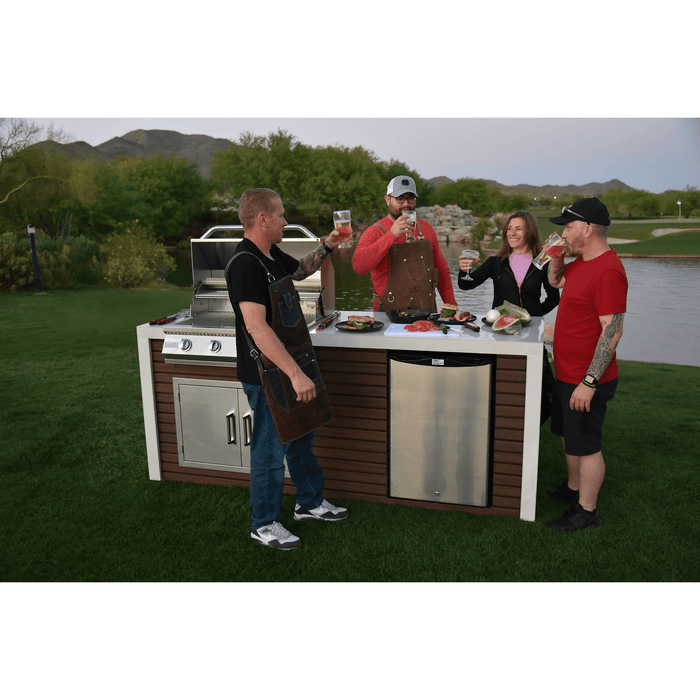 KoKoMo Classic Shiplap Outdoor Kitchen KoKoMo Grill with Waterfall Edge