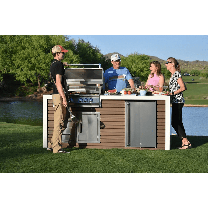 Kokomo Professional Shiplap Outdoor Kitchen KoKoMo Grill With Waterfall Edge