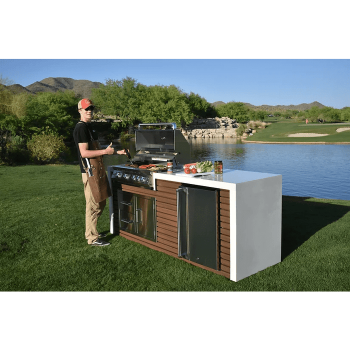 Kokomo Professional Shiplap Outdoor Kitchen KoKoMo Grill With Waterfall Edge