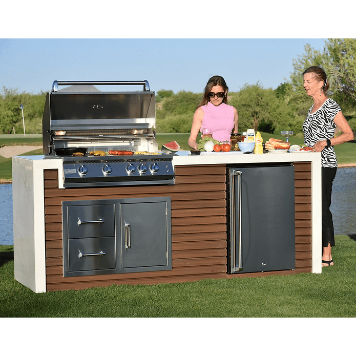 Kokomo Professional Shiplap Outdoor Kitchen KoKoMo Grill With Waterfall Edge