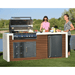 Kokomo Professional Shiplap Outdoor Kitchen KoKoMo Grill With Waterfall Edge