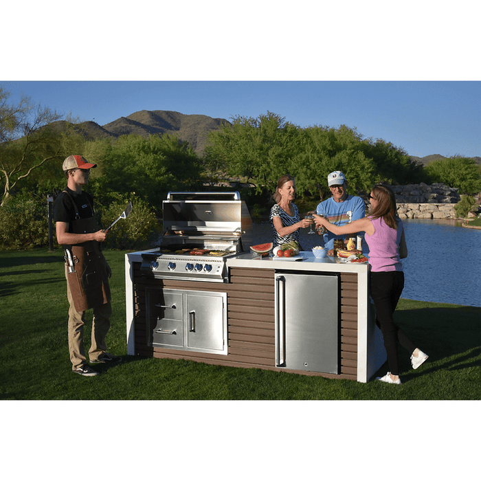 Kokomo Professional Shiplap Outdoor Kitchen KoKoMo Grill With Waterfall Edge