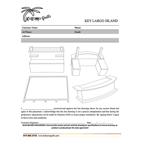 Kokomo Key Largo Outdoor Kitchen With Built In BBQ Grill With 12 x 14 Patio Cover