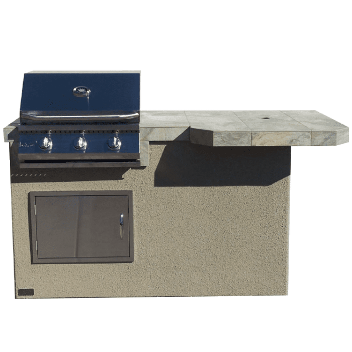 Kokomo Mini Maui 6' BBQ Island Square Bar Top and Built In BBQ Grill