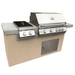 Kokomo Antigua 6' BBQ Island Built In BBQ Grill Side Burner and Bar on one Side