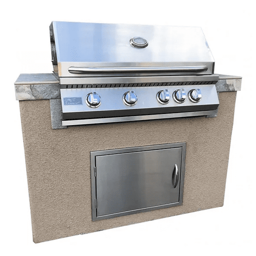 Kokomo Panama 4' BBQ Island with 4 Burner Built In BBQ Grill