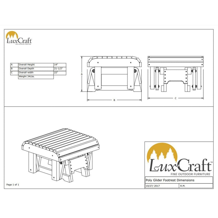 LuxCraft Glider Footrest