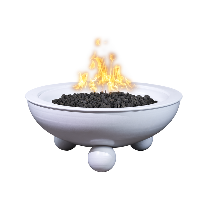 The Outdoor Plus 36" Sedona Powder Coated Fire Bowl with Round Legs | Match Lit