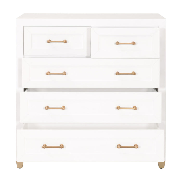 Essentials For Living Traditions Stella 5-Drawer High Chest 6135.WHT/BBRS