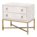 Essentials For Living Traditions Strand Shagreen 2-Drawer Nightstand 6121.PRL-SHG/GLD