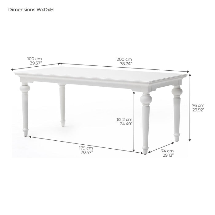 NovaSolo Provence 71"" Dining Table White T777