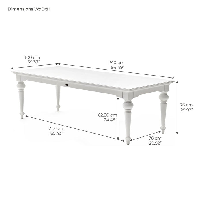 NovaSolo Provence 71"" Dining Table White T777