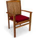 7-Piece Twin Butterfly Leaf Teak Extension Table Stacking Chair Set with Red Cushions TE90-24-R