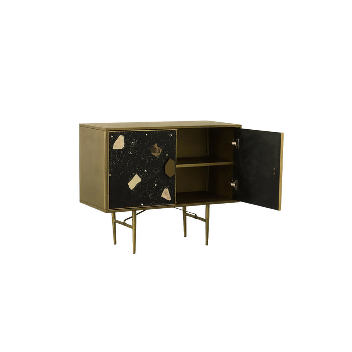 LH Imports Terrazzo Small Sideboard - Brass And Dark Mosaic TER002