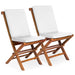 Folding Chair Set with White Cushions TF22-2-W