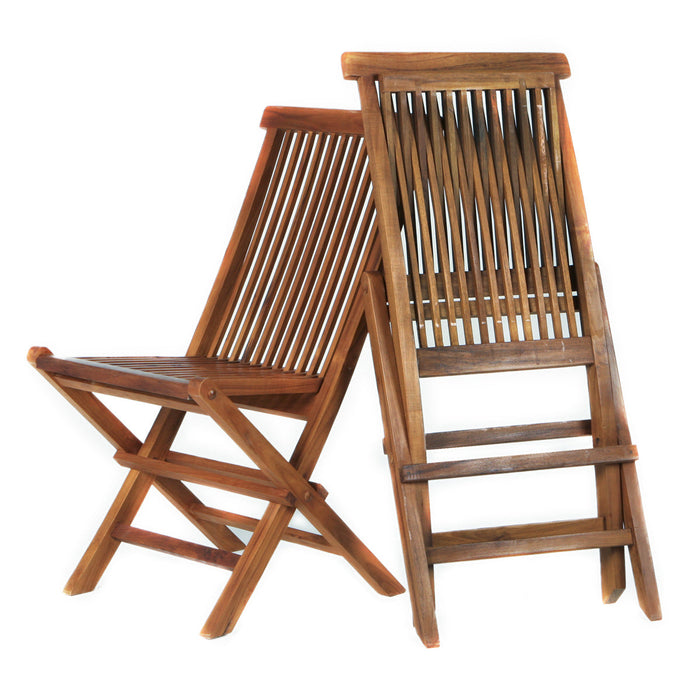 Folding Chair Set with White Cushions TF22-2-W