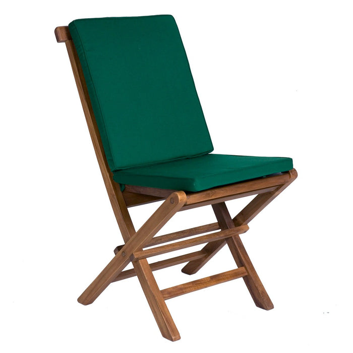 5-Piece 4-ft Teak Octagon Folding Table Set with Green Cushions TT5P-O-G