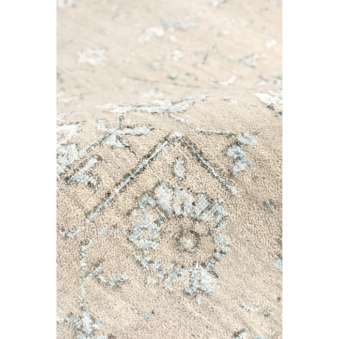 Pasargad Home Transitional Collection Hand-Knotted Beige Bsilk & Wool Area Rug- 8' 0" X 9' 8" PDC-7022 8x10