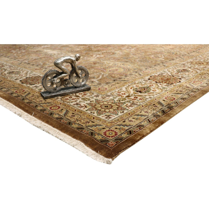 Pasargad Home Baku Collection Hand-Knotted Lamb's Wool Area Rug- 9' 0" X 11'11" P-701 M.BROWN 9X12
