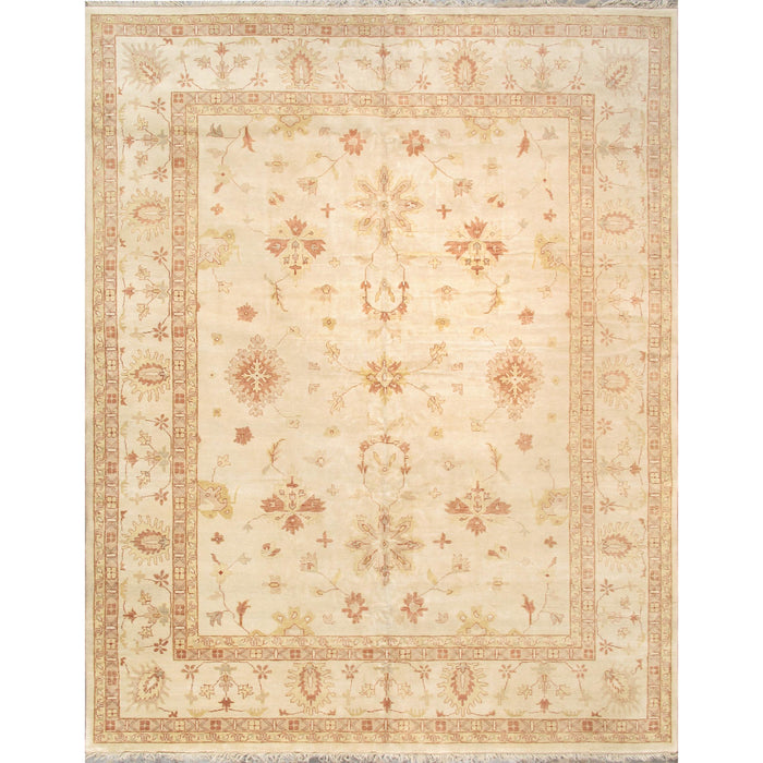 Pasargad Home Oushak Collection Hand-Knotted Lamb's Wool Area Rug-11' 9" X 14'11" , Ivory PD-1324 12X15