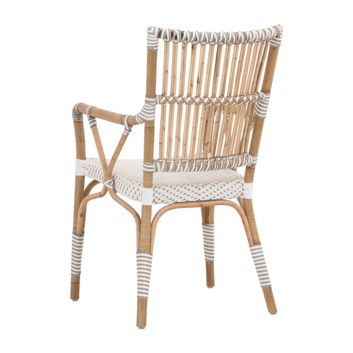 Essentials For Living The Hamptons Tulum Arm Chair, Set of 2 4112.WHT-STO/NAT