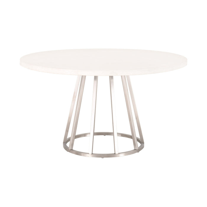 Essentials For Living Traditions Turino 54" Round Dining Table Concrete Top 6059.CON-WHT