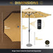 Stella 9ft Solar Patio Umbrella with Tilt Adjustment and LED Lights