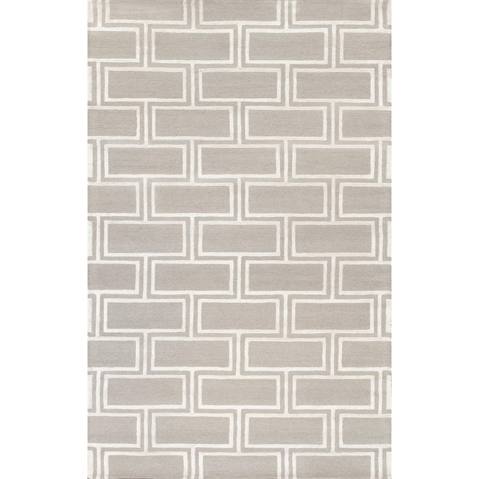 Pasargad Home Edgy Collection Hand-Tufted Bamboo Silk & Wool Area Rug, 5' 0" X 8' 0", Silver pvny-22 5x8