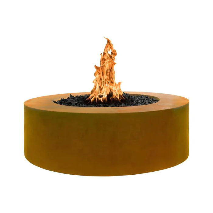 The Outdoor Plus 60" Round Unity 24" Tall Fire Pit Corten Steel | Match Lit