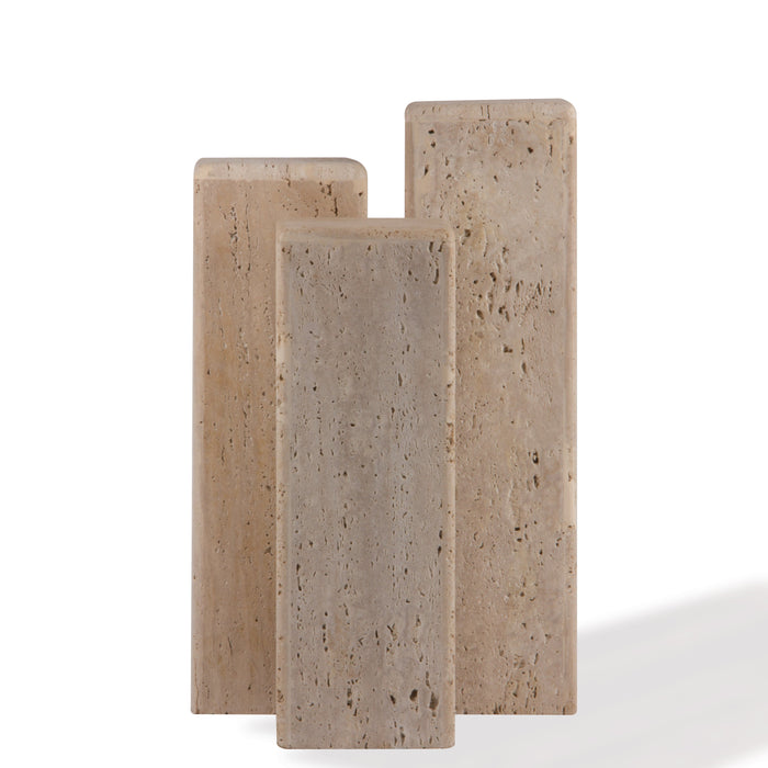 Union Home Delta Marble Side Table - Travertine, Small LVR01008