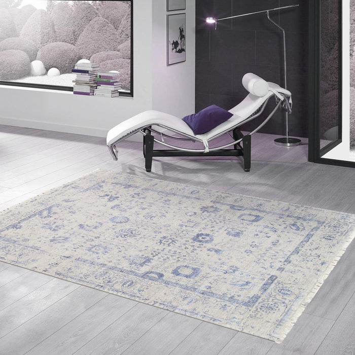 Pasargad Home Transitiona Collection Hand-Knotted Silk & Wool Area Rug- 8' 1" X 10' 2" VASE-3SIB 8x10