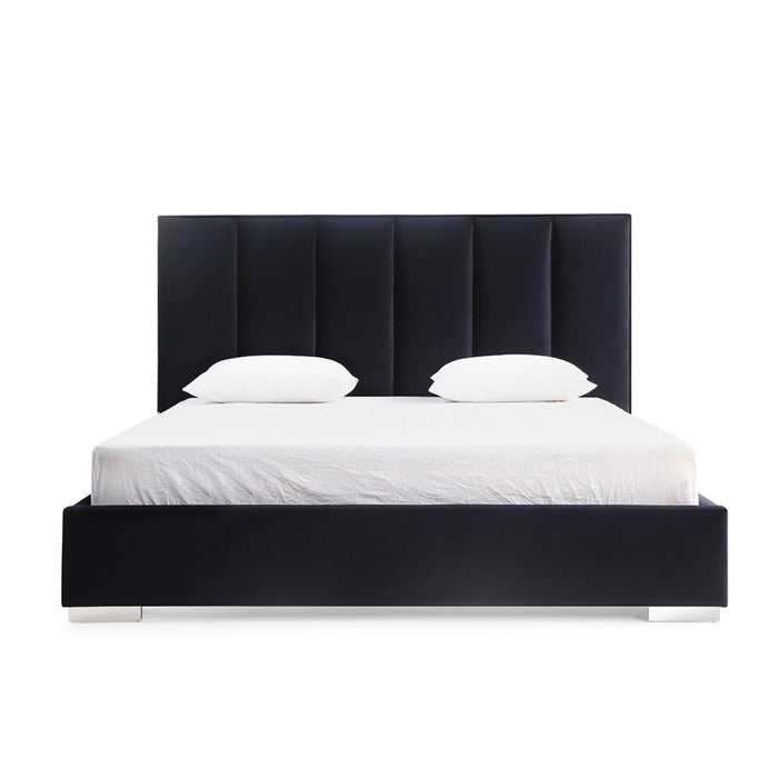 Whiteline Modern Living Velvet Queen Bed