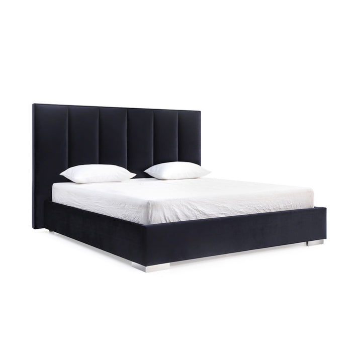 Whiteline Modern Living Velvet Queen Bed