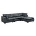 GTR Uptown Blue Leather 4pc Sectional