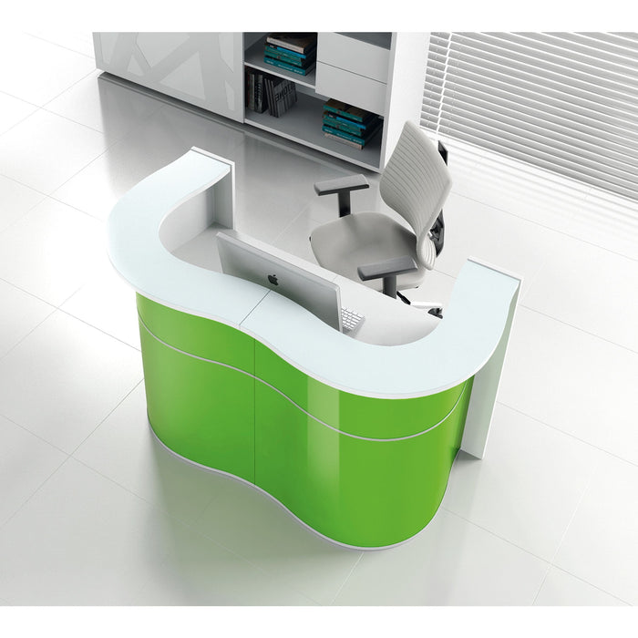 MDD Wave Modern Reception Desk Organic Front - Straight 63.9" x 33.1" LUV22