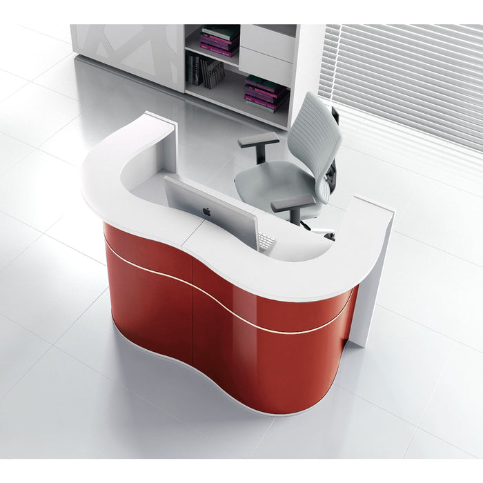 MDD Wave Modern Reception Desk Organic Front - Straight 63.9" x 33.1" LUV22