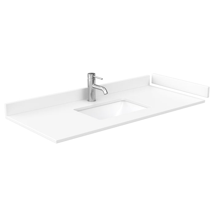 Wyndham Collection Miranda 48 Inch Single Bathroom Vanity in White, White Cultured Marble Countertop, Undermount Square Sink