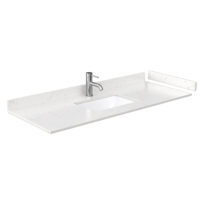 Wyndham Collection Miranda 54 Inch Single Bathroom Vanity in White, Carrara Cultured Marble Countertop, Undermount Square Sink